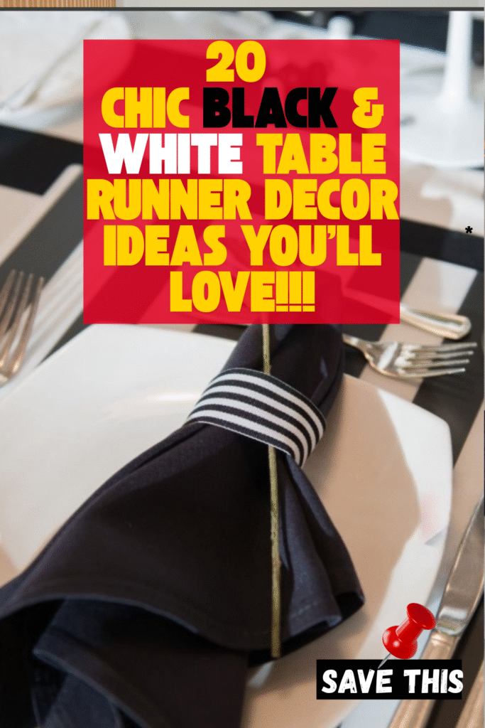 Black and White Table Runner Decor